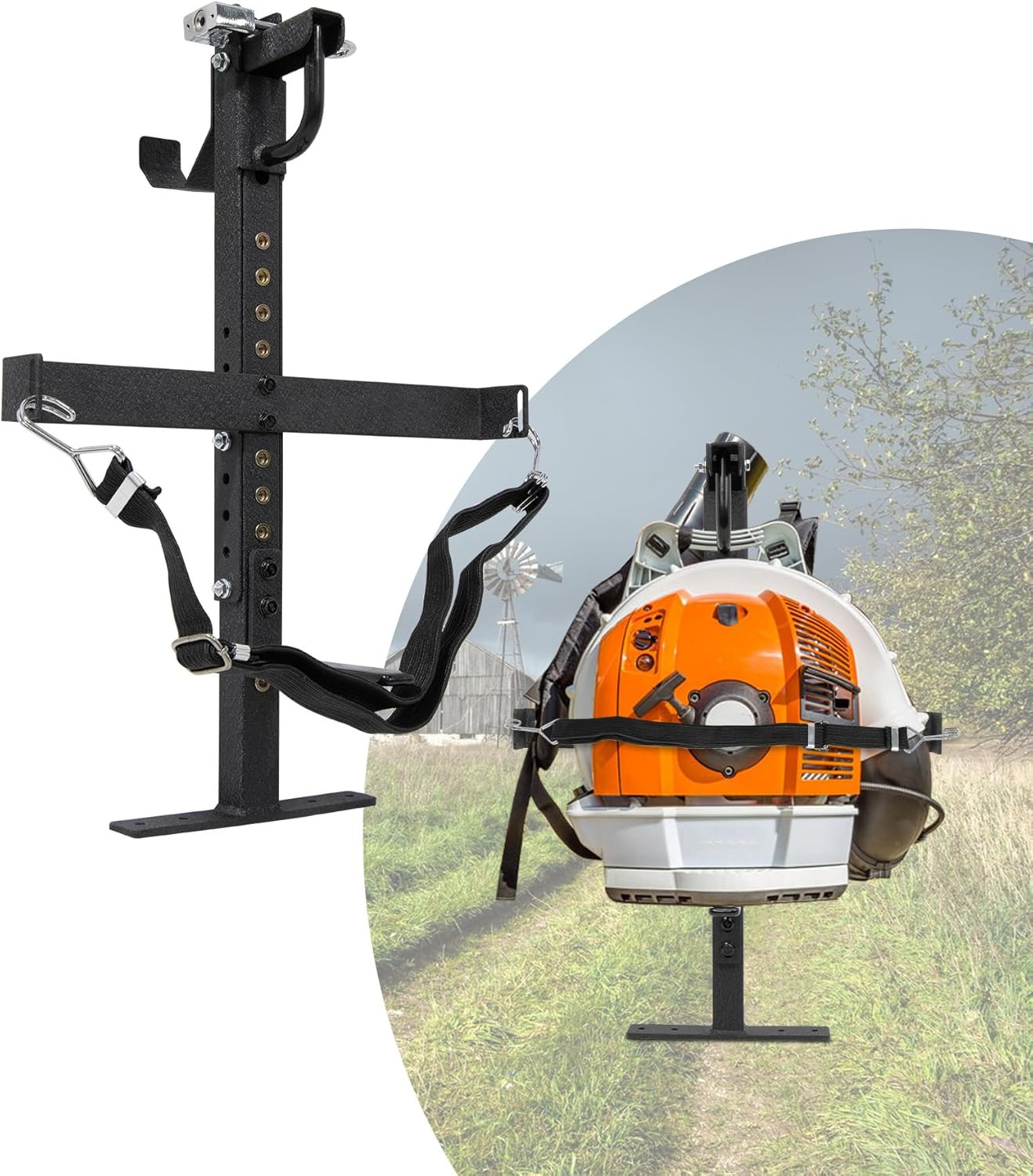 Backpack Blower Rack for Trailers Universal Storage Holder with Adjustable Holdi gallery