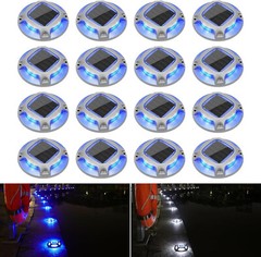 16Pack Led Multicolor Solar Deck Lights Outdoor Dock Driveway Lights for Sidewal