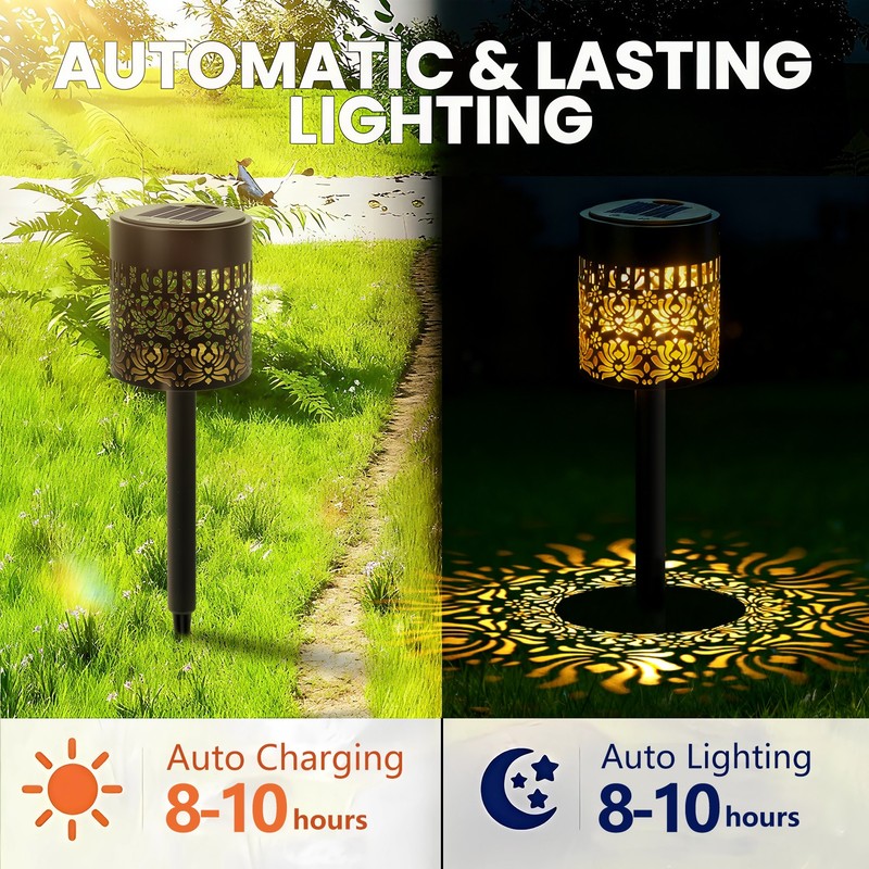 2 Pack LED Solar Pathway Lights Outdoor Solar Landscape Lights Lawn Patio Decor gallery