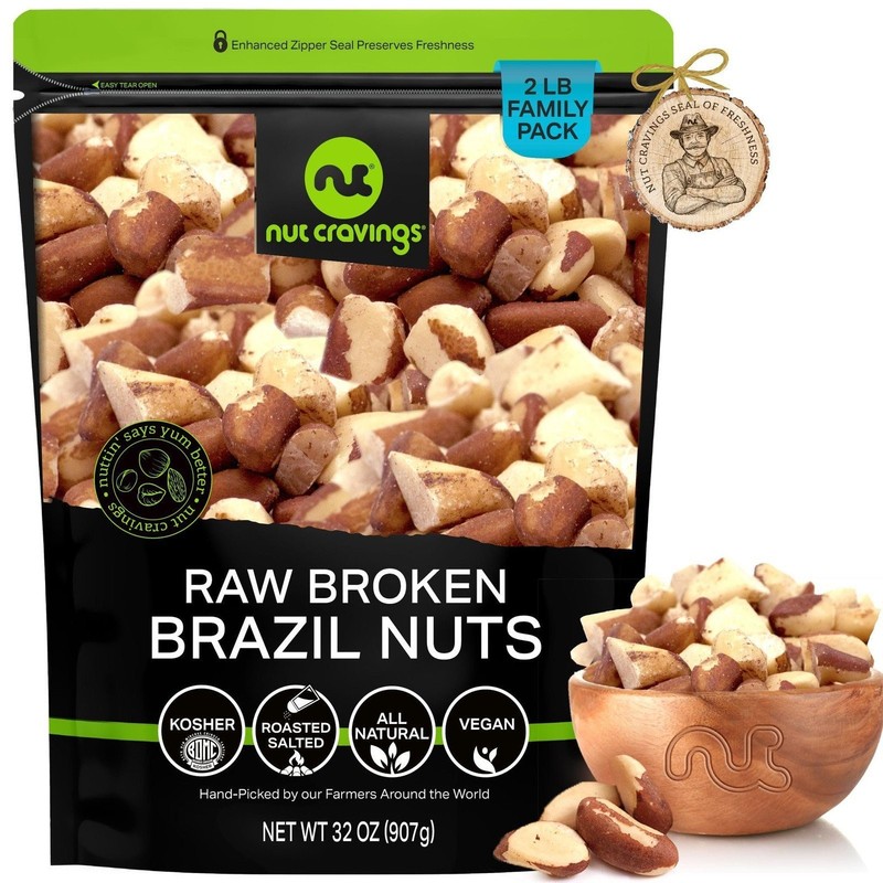 NUT CRAVINGS - Raw Broken Brazil Nuts, Unsalted, No Shell, Whole, (16oz - 1... gallery