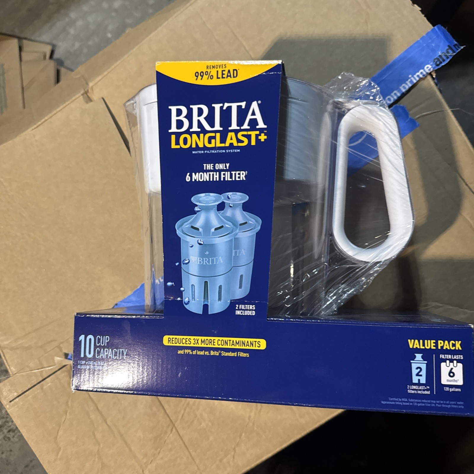 Brita Large 10 Cup Water Pitcher + 2 Elite LongLast+ Filters Last 6 Months Each gallery
