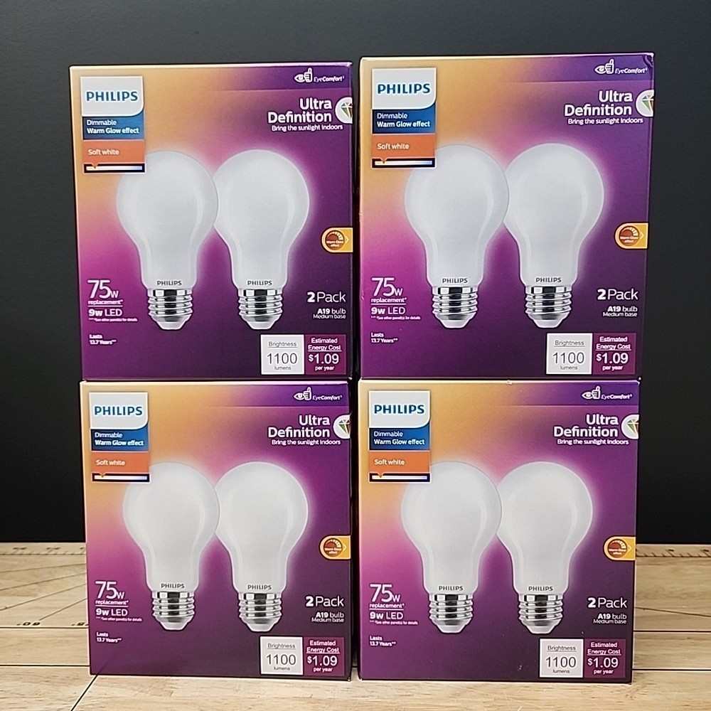 Philips Ultra Definition Warm Glow 75W Equivalent Soft White A19 Medium LED