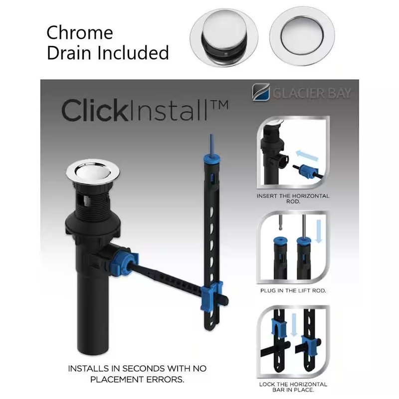 *2 PACK* Glacier Bay Constructor 4" Centerset Bathroom Faucet in Polished Chrome gallery