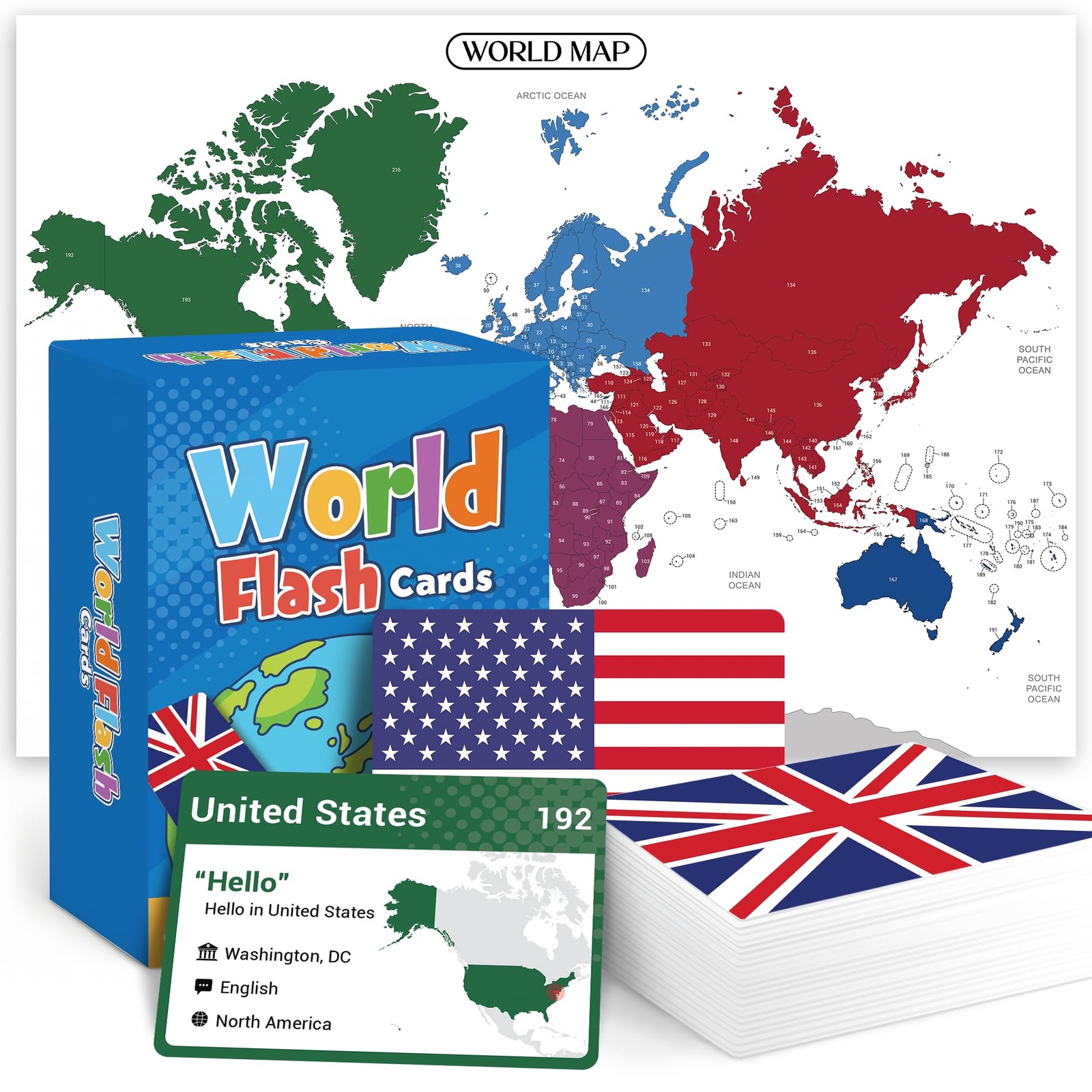 World Flags Flashcards 245 Countries Flags Geography Game with World Map - Edu gallery