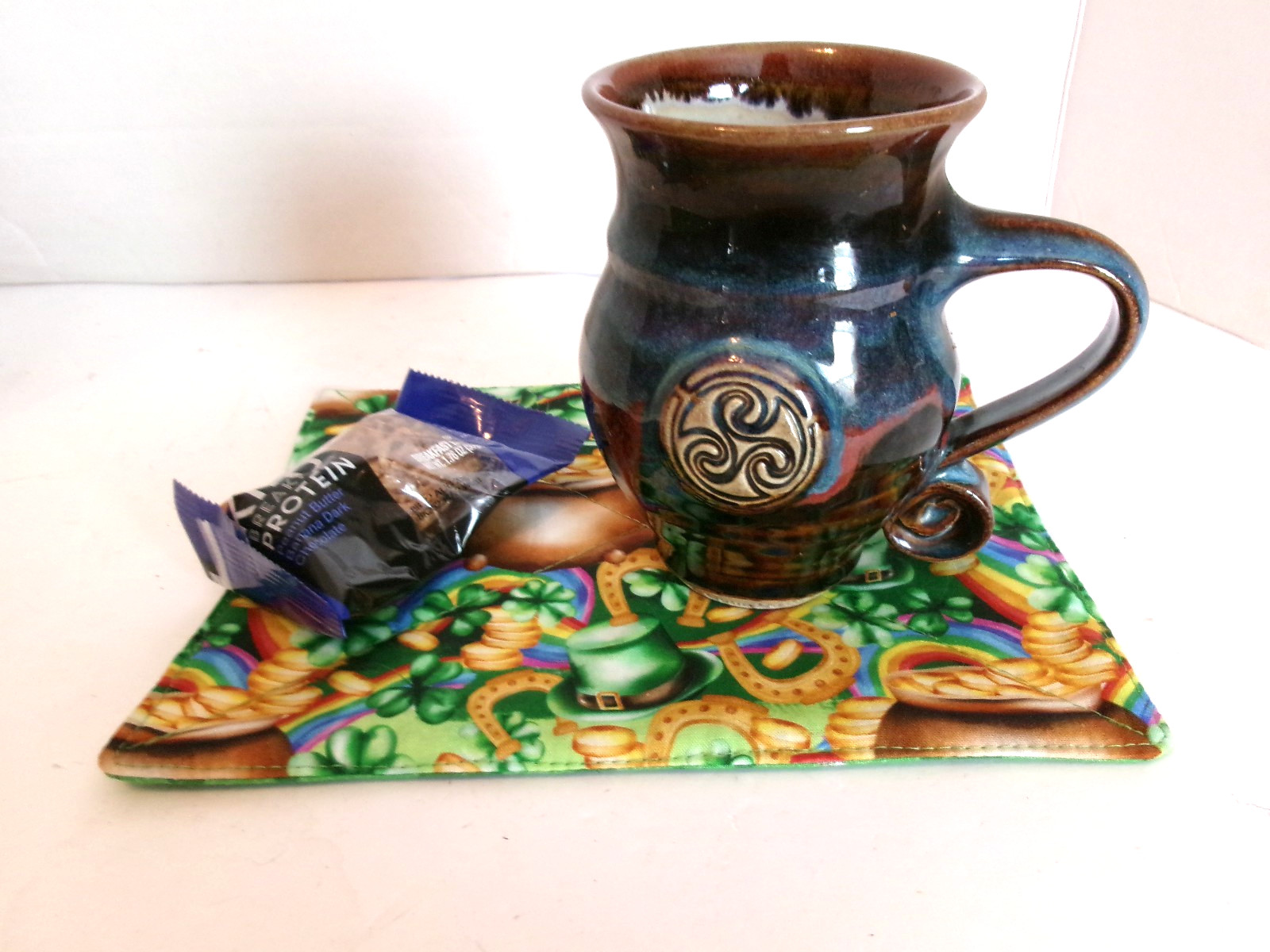 St. Patrick's Day Reversible Quilted Snack Mat Mug Rug Set of 2~ Handmade gallery
