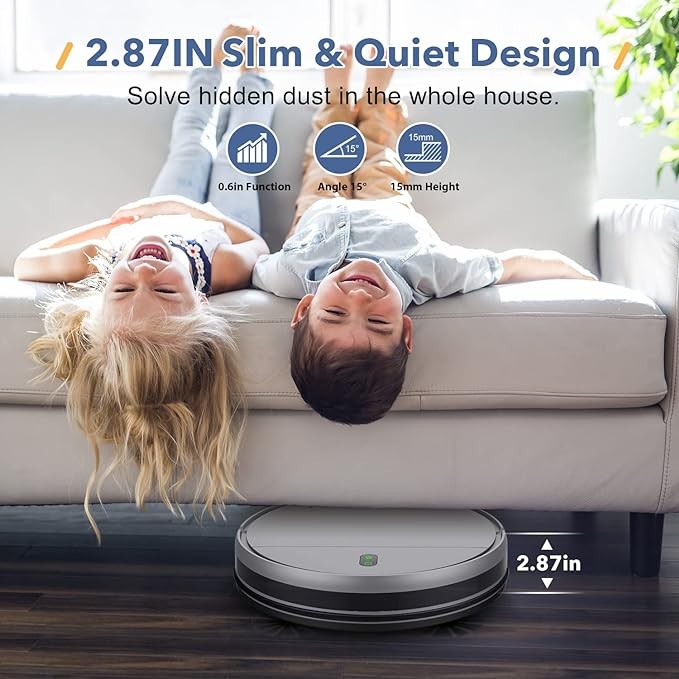 MAMNV Robot Vacuum Mop Combo WiFi/App/Alexa Robotic Vacuum Cleaner - Dark Gray gallery