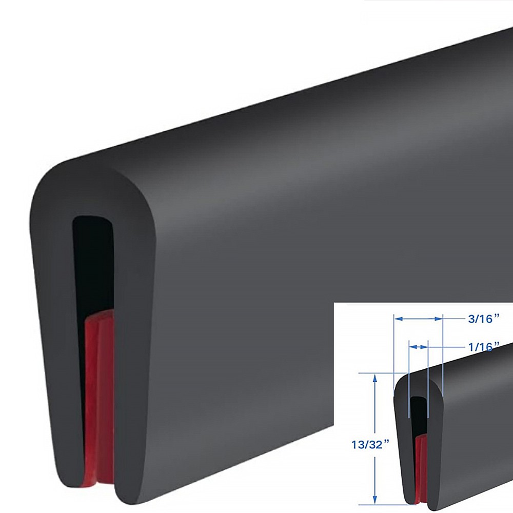 1/16" Rubber Edge Trim U Channel Self Adhesive Trim Sheet Metal Edge Protector gallery