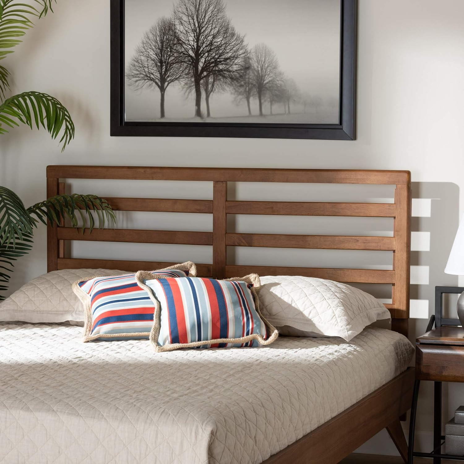 Akemi Modern Ash Walnut Queen Size Headboard for Stylish Bedrooms gallery