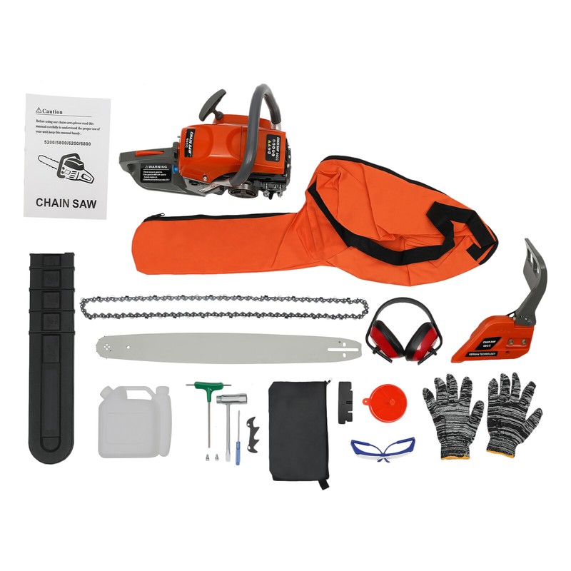 60cc Gas Powered Chainsaw with 22'' Guide Bar Saw Chain 2-Stroke Engine Cut Wood gallery