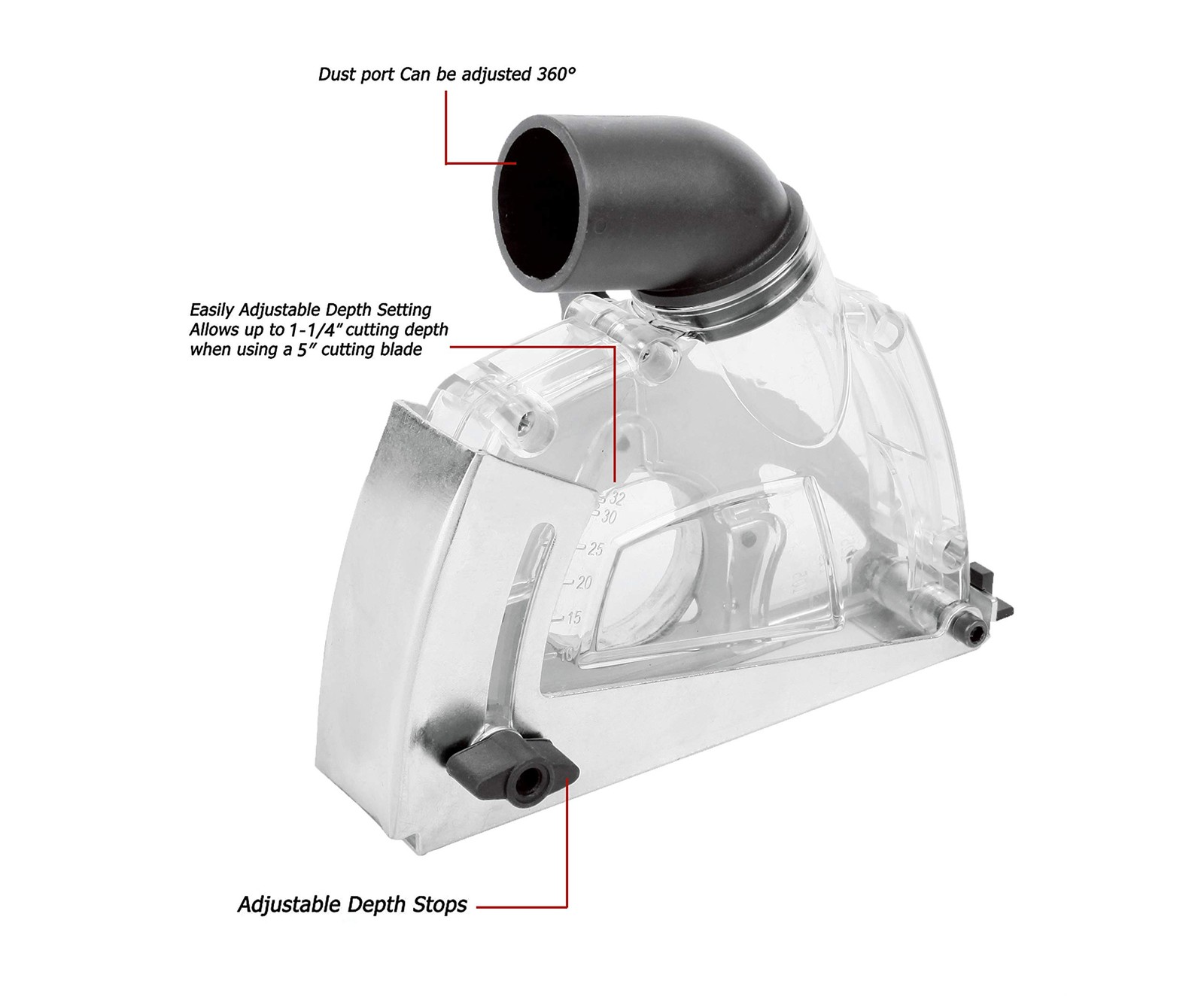 Dust Collector Attachmentcutting Dust Shroud For Angle Grinder 41/2 Inch To 5 In gallery