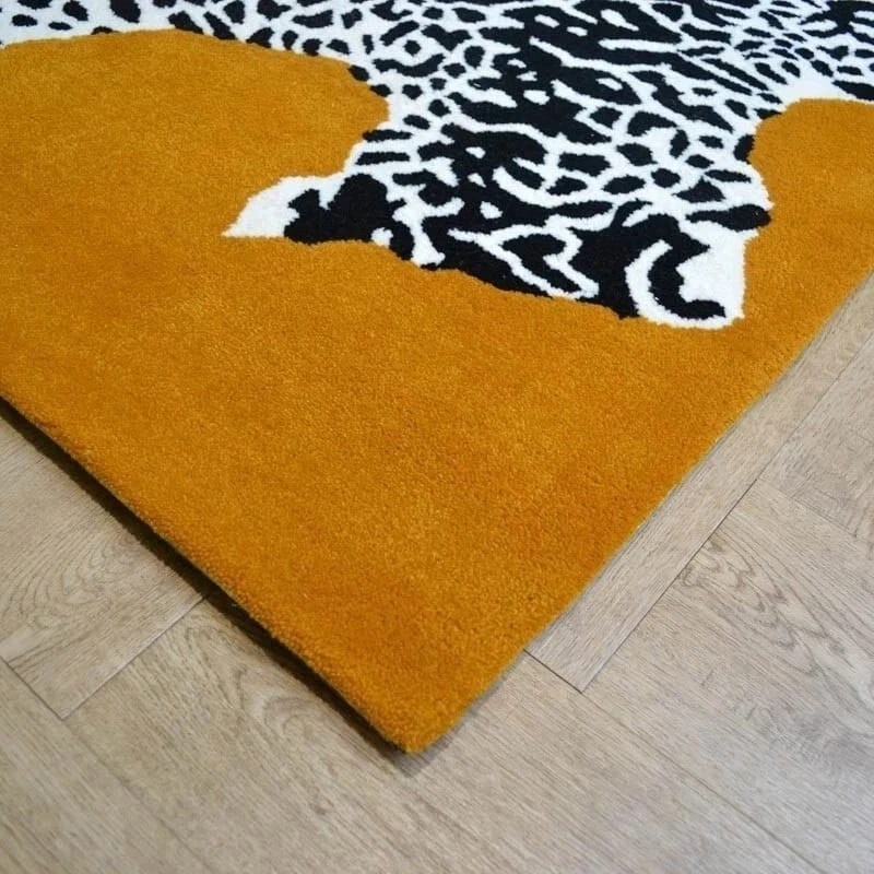 9x12 ft Handmade Hand‑Tufted Wool Area Rug Mustard Yellow Modern Living Room Rug gallery