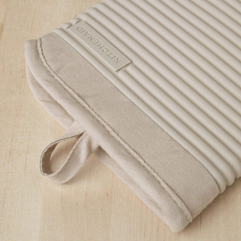 KITCHENAID Ribbed Soft Silicone Oven Mitt 2-Pack Set, 7.5"X13", Milkshake gallery