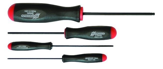 Bondhus 4pc Hex Screwdriver Set Ball End Precision Metric Sizes 1.5-3mm USA MADE gallery