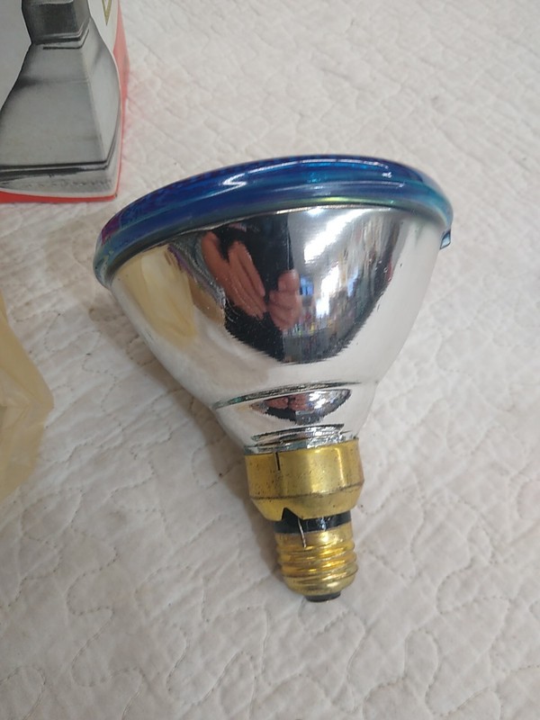 Action Tunsgram Blue Floodlight Bulb 100 Watts PAR38 Indoor Outdoor Lamp NOS gallery