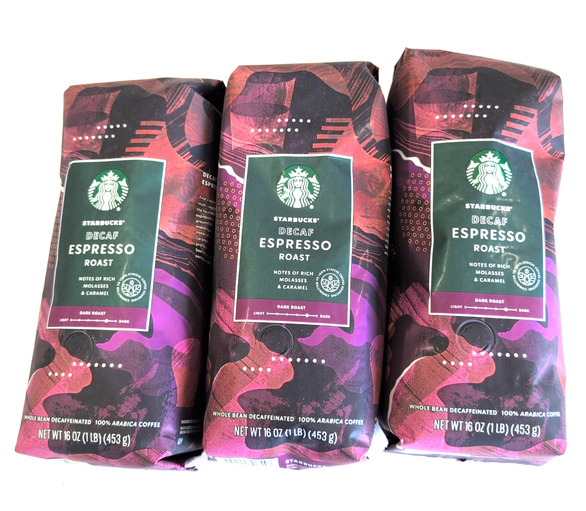 3 lbs. STARBUCKS Decaf ESPRESSO ROAST Whole Bean Coffee - BB 7/6/2026 gallery
