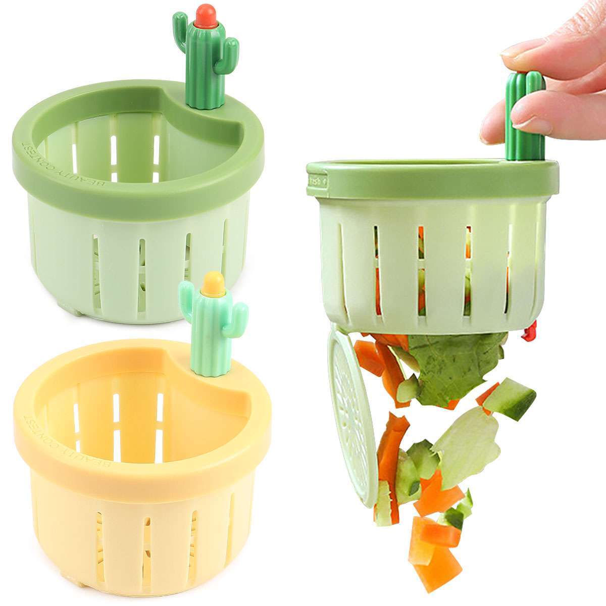 Cactus Kitchen Sink Drain Strainer,Press Automatic Dumping Kitchen Drain Basket gallery