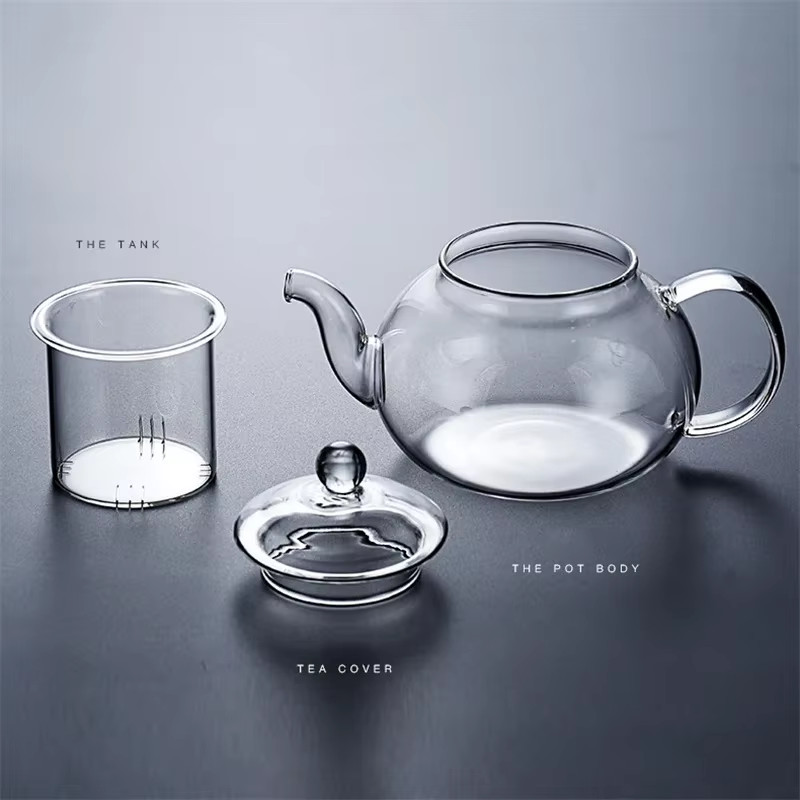 400Ml/1000Ml Filterable Heat-Resistant Thickened Glass Teapot High Borosilicate gallery