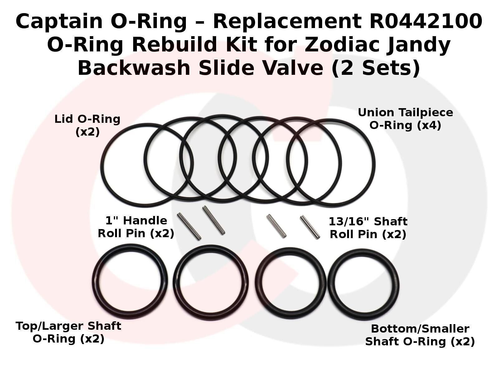 R0442100 O-Ring Rebuild Kit for Zodiac Jandy Backwash Slide Valve (2 Sets) gallery