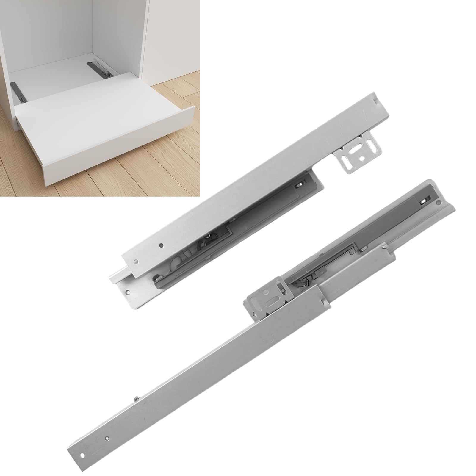 TMGSK Undermount Shelf Drawer Slide Soft Close Bottom Support Under Mount Pul... gallery