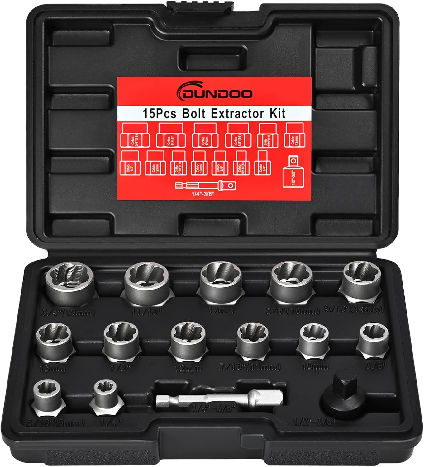 15PCS Bolt Extractor Set - Easy Out Stripped Nut Remover for Damaged Bolts gallery