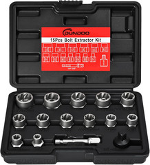 15PCS Bolt Extractor Set – Easy Out Stripped Nut Remover for Damaged Bolts
