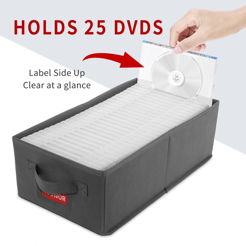 DVD Storage Box - Perfect DVD Case Storage Solution Stackable DVD Organizer w... gallery