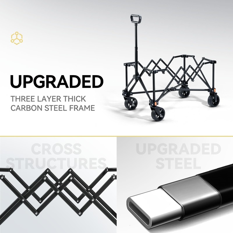 New Collapsible Foldable Wagon Cart Utility Garden with 220lbs Weight Capacity gallery