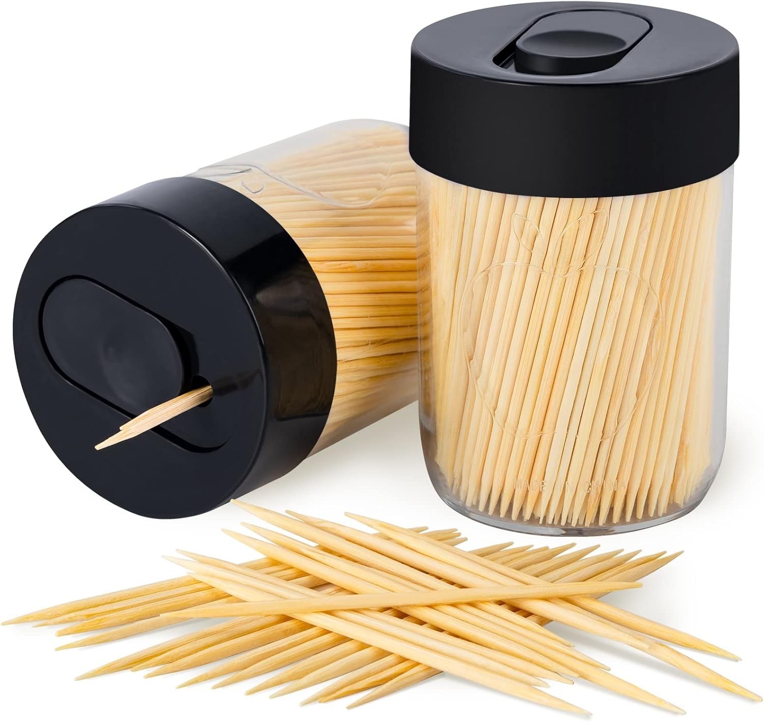 Sturdy Safe Toothpick Holder with 800 Natural Wood Toothpicks for Teeth Cleaning gallery