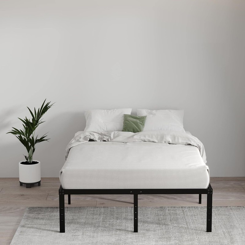18 In Queen Bed Frames No Box Spring Needed Large Storage Space Squeak Resistant gallery