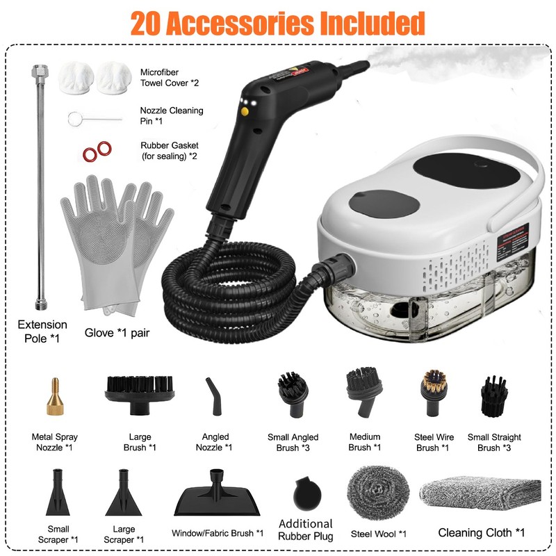 Remote Control Handheld Steam Cleaner 2500W High Pressure Steam Cleaning Machine gallery