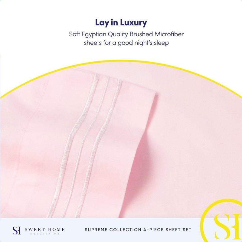1800 Thread Count Sheet Set – Soft Egyptian Quality Brushed Microfiber Sheets... gallery