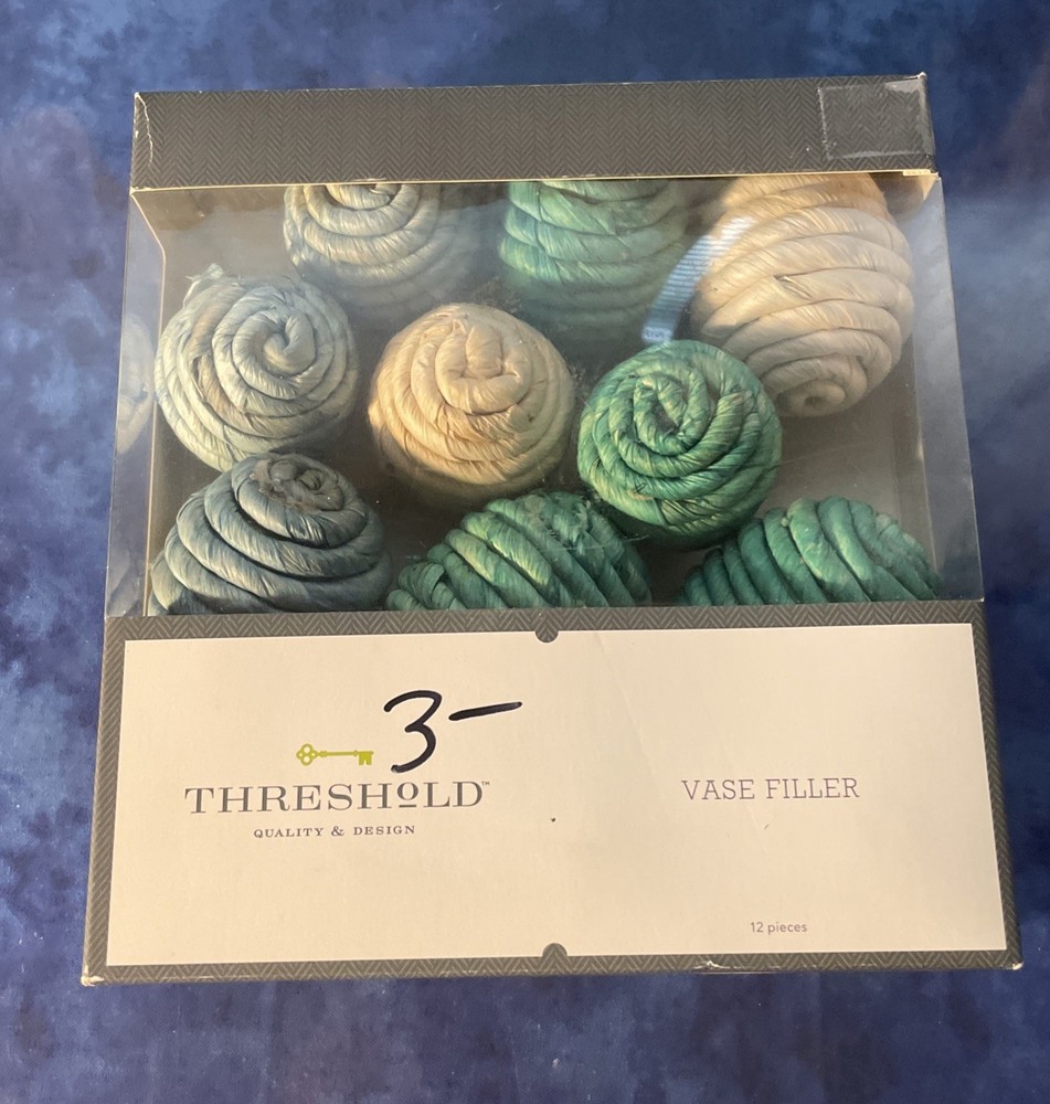 ⚡️Threshold- Vase Filler - Blue/Green/Cream Colored Yarn Covered