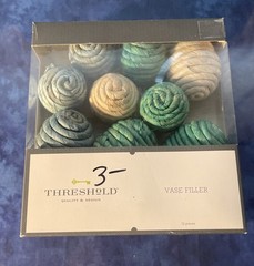 ⚡️Threshold- Vase Filler – Blue/Green/Cream Colored Yarn Covered
