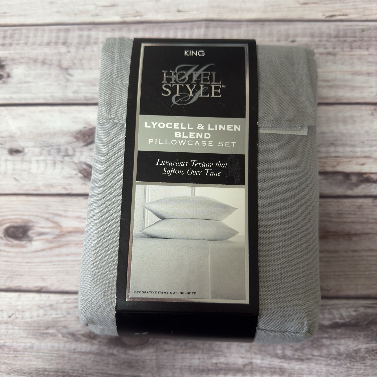 Hotel Style Lyocell & Linen Blend Pillowcases 2 King Mouse Grey gallery