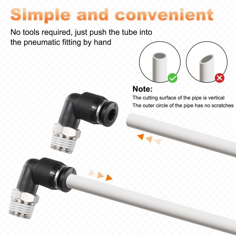 10 x Pneumatic Air Elbow Quick Connector M5x0.8 Male Thread x 6mm ID Tube gallery