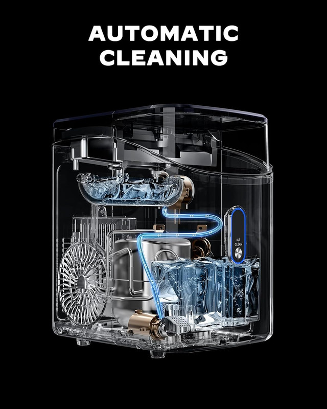 Countertop Nugget Ice Maker, Self-Cleaning, 33Lbs/24H, Blue for Home & Office gallery