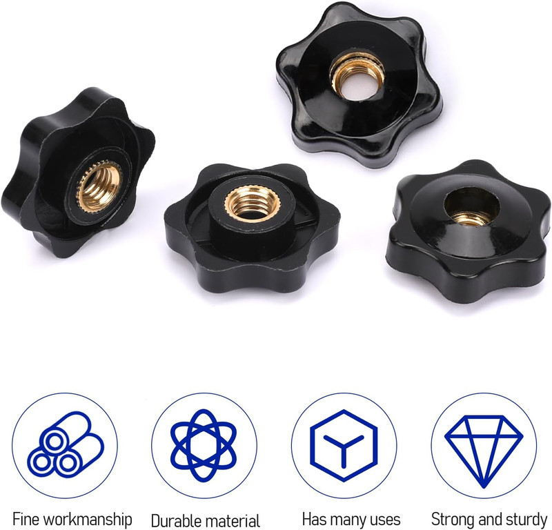 30 Pack 1/4-20 Knob 6 Star Knobs 1/4 Inch 20 Threaded Female Hexagon Head Jig Cl gallery