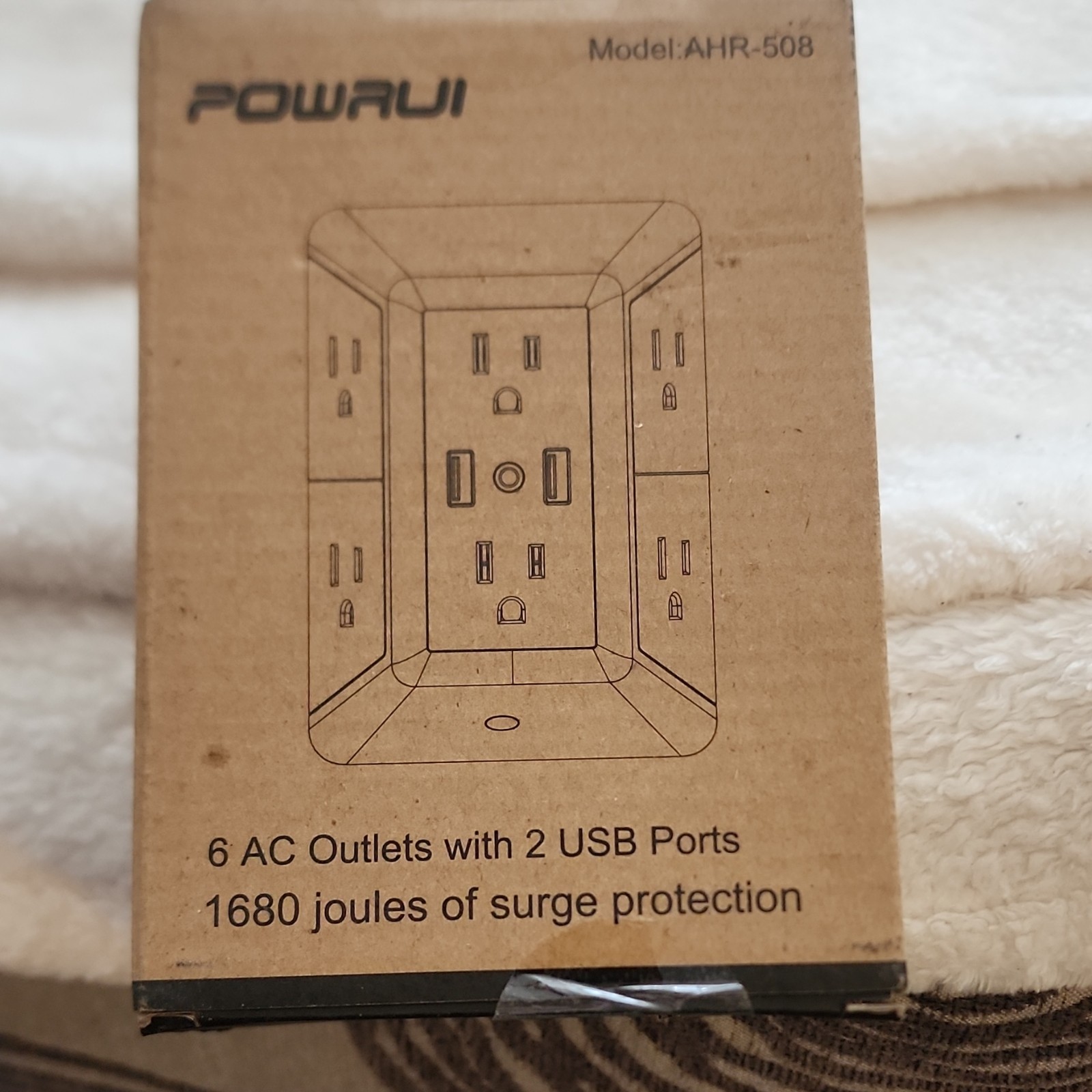Powrui AHR-508 Surge Protector 6 Outlets USB Ports 1680J White gallery