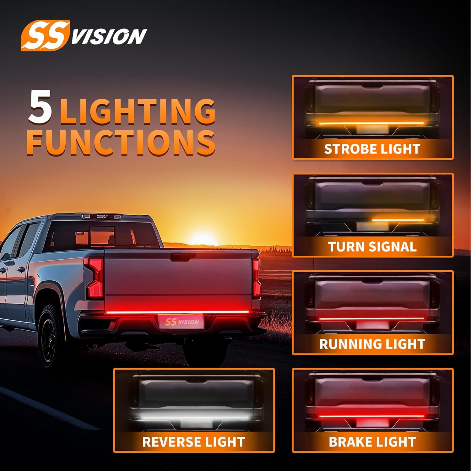 60 inches Tailgate Strip Light, 432 LEDs Triple Row Tailgate Strip Light for Tru gallery