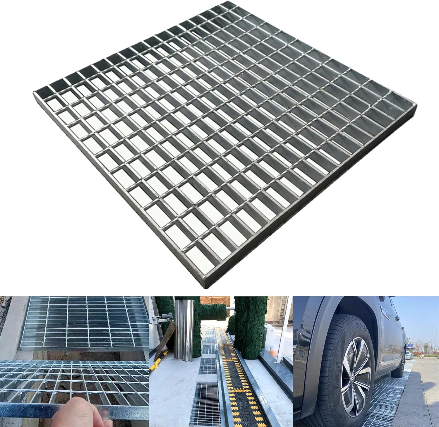 Galvanized Steel Drain Grate,28 * 28In Outdoor Drain Cover,Heavy Duty B125 Class gallery