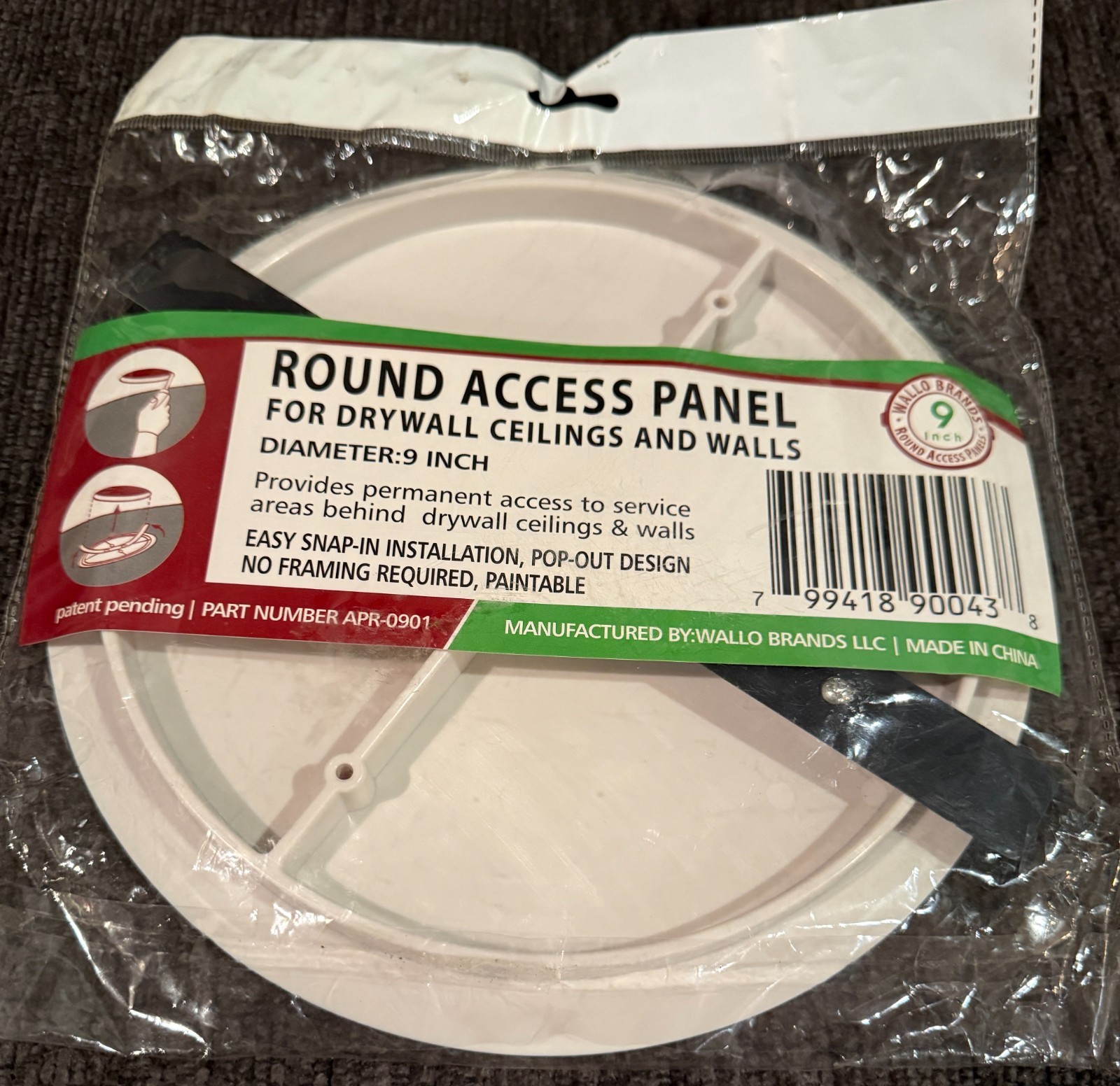 Wallo APR-0901 Round Access Panel, 9-Inch Speaker Hole Cover gallery