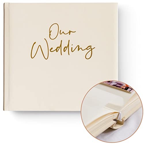 Personalized Large Memory Book for Family, Wedding, Gold and Cream gallery