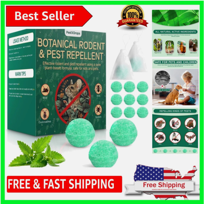 Rodent Mouse Repellent 14 Pack, Peppermint Oil Moth Balls for Mice Rats Deter gallery