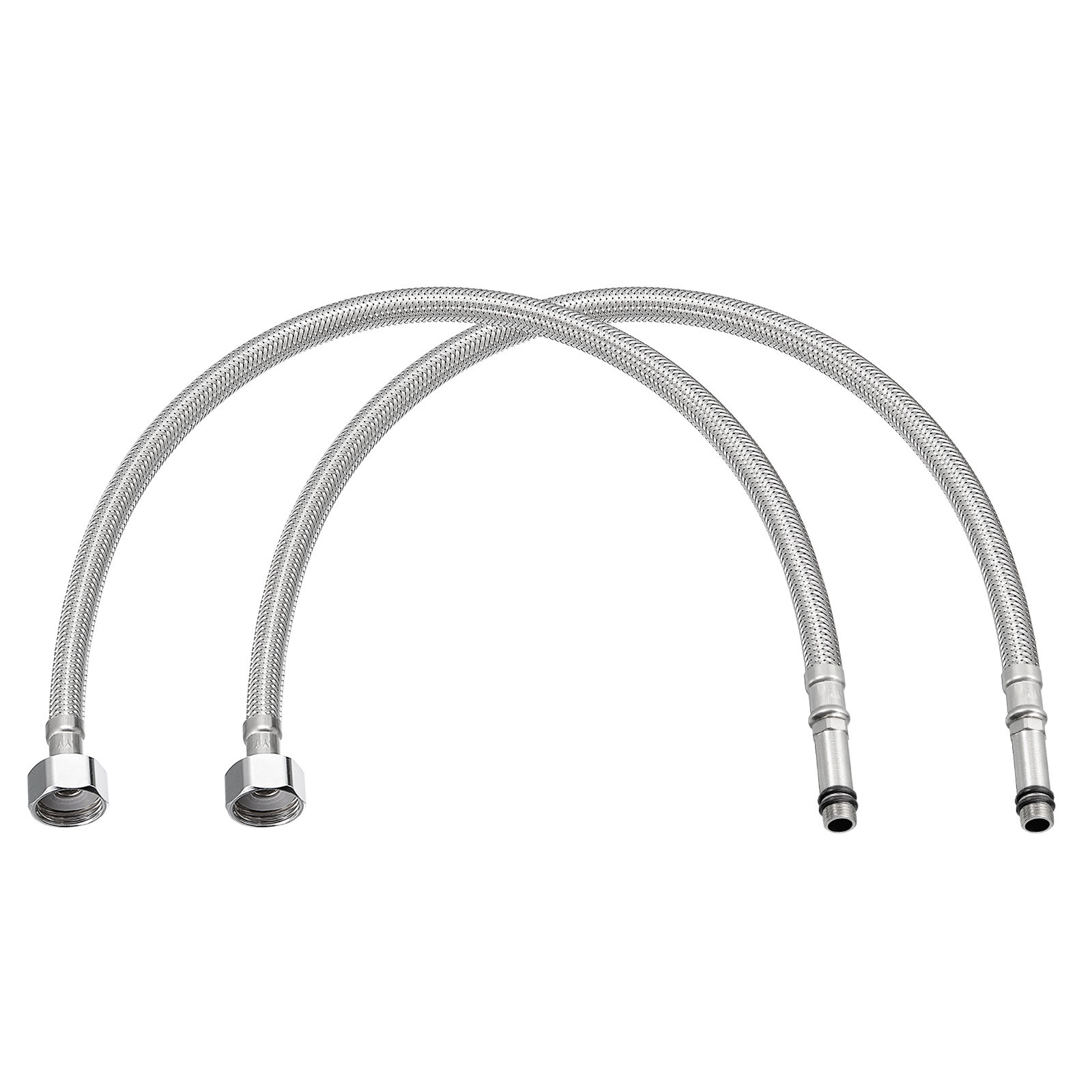 2pcs 24" Faucet Supply Line Connector G1/2 Female x M10 Male Connector Braided gallery