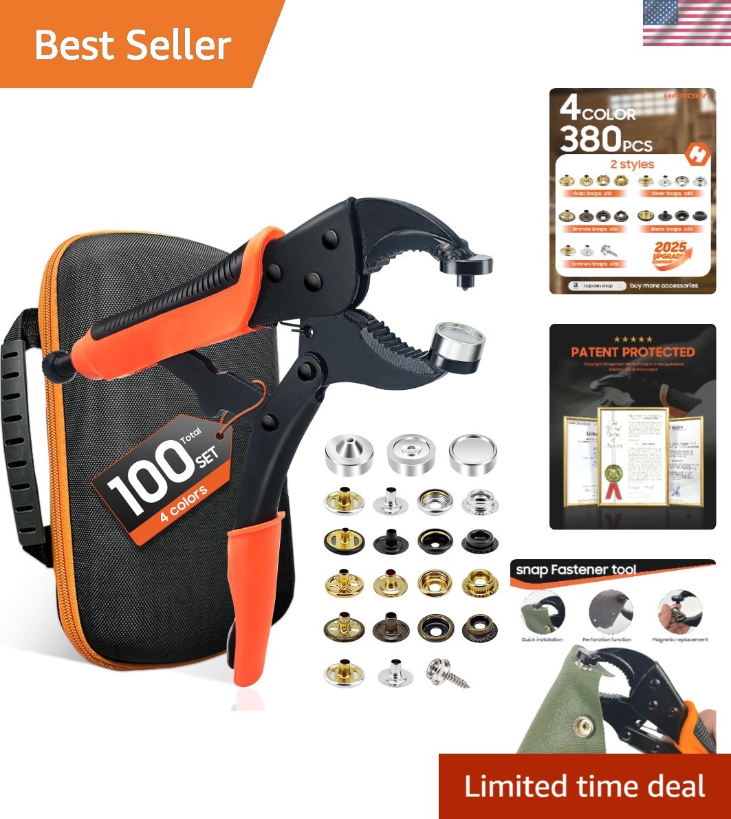 Heavy Duty Snap Fastener Tool kit, Punching Function, Snap Button Tool with A... gallery