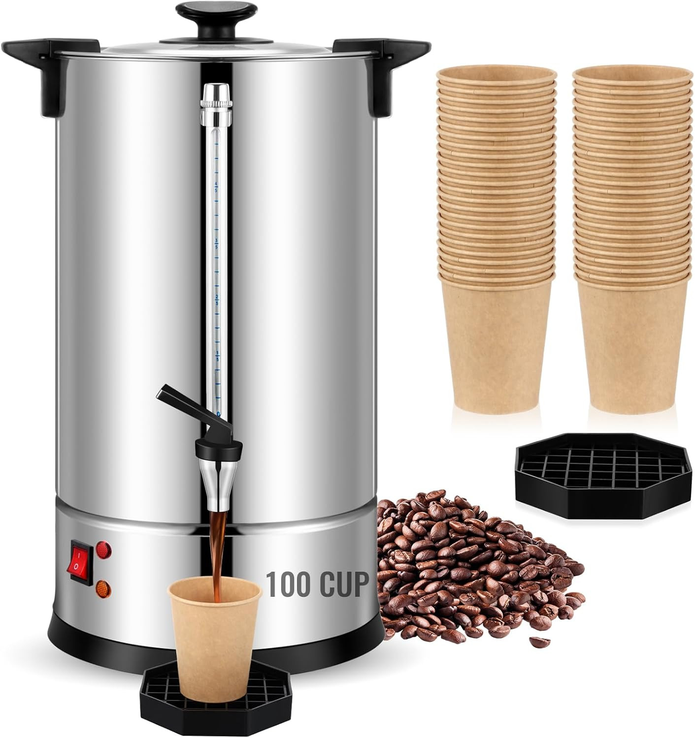 100-Cup Stainless Steel Electric Coffee Urn for Parties & Events gallery