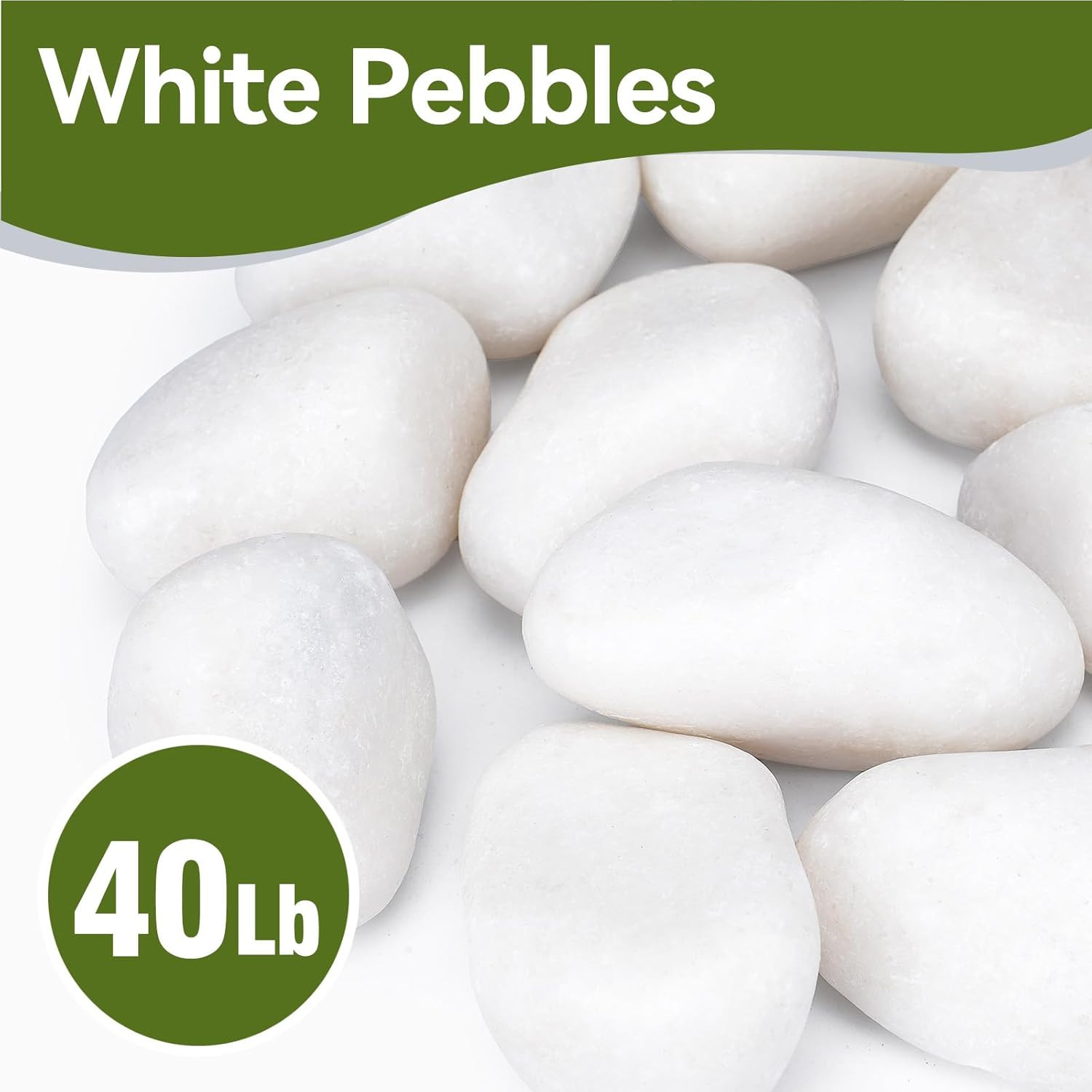 40 Lbs Decorative White Rocks for Landscaping, Garden, and Crafts gallery