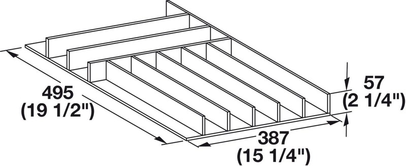 Cutlery Tray Drawer Insert – Birch, Trimmable, Two Width Options, Fits 19-1/2" D gallery