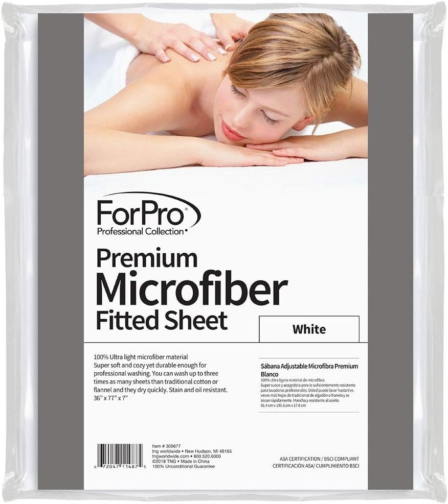 Microfiber Fitted Sheet, Ultra-Light, Stain and Wrinkle-Resistant for Massage... gallery