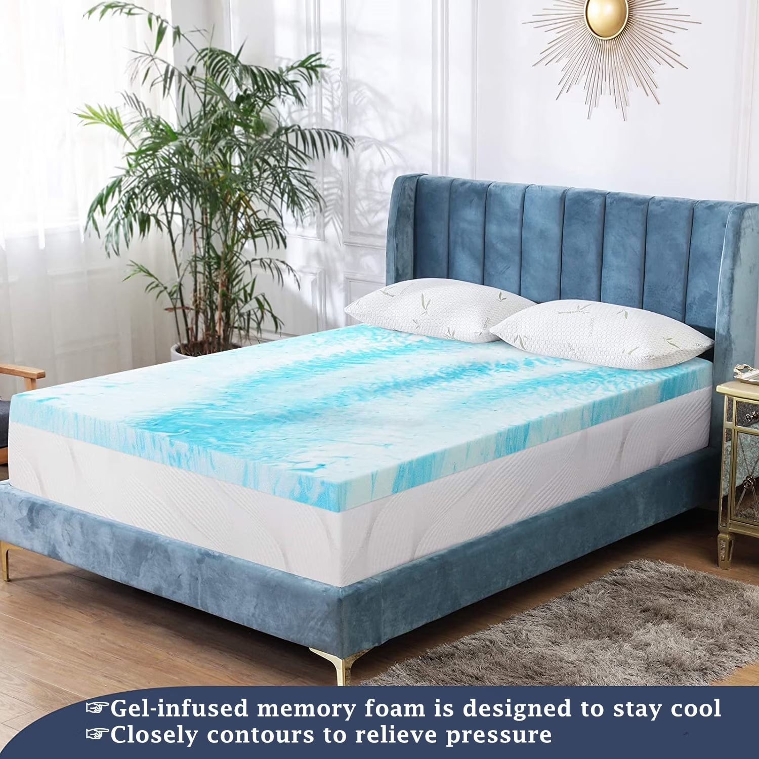 Beddle Gel Memory Foam Mattress Topper, Full Size, 2 inch, for Pressure Relief gallery